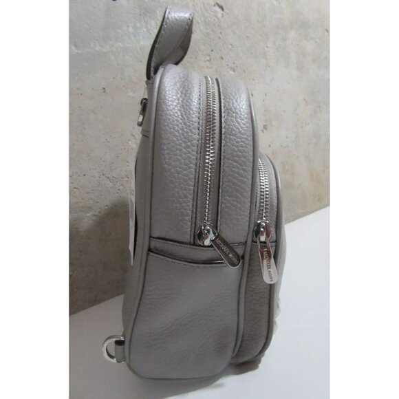Michael Kors Abbey XS X-Small Pebbled Leather Studded Backpack Pearl Grey NWT - Picture 4 of 8